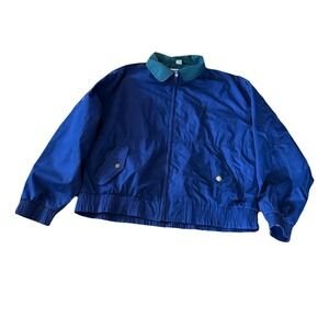 Vintage Kenworth Trucker Windbreaker Jacket XL Navy Blue Forest Green Chore